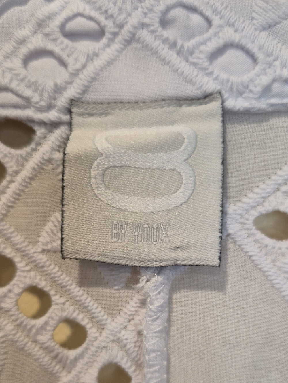 White Eyelet Button-Front Swim Coverup. Made In Italy - Picture 2 of 12